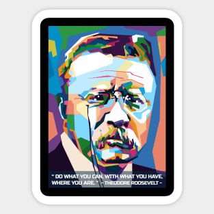 Abstract Popart T.Roosevelt in WPAP Sticker